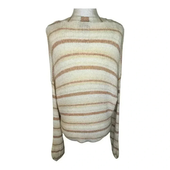NEW American Eagle Women's Medium Brown Striped Cardigan Balloon Sleeve NWT - Picture 3 of 8